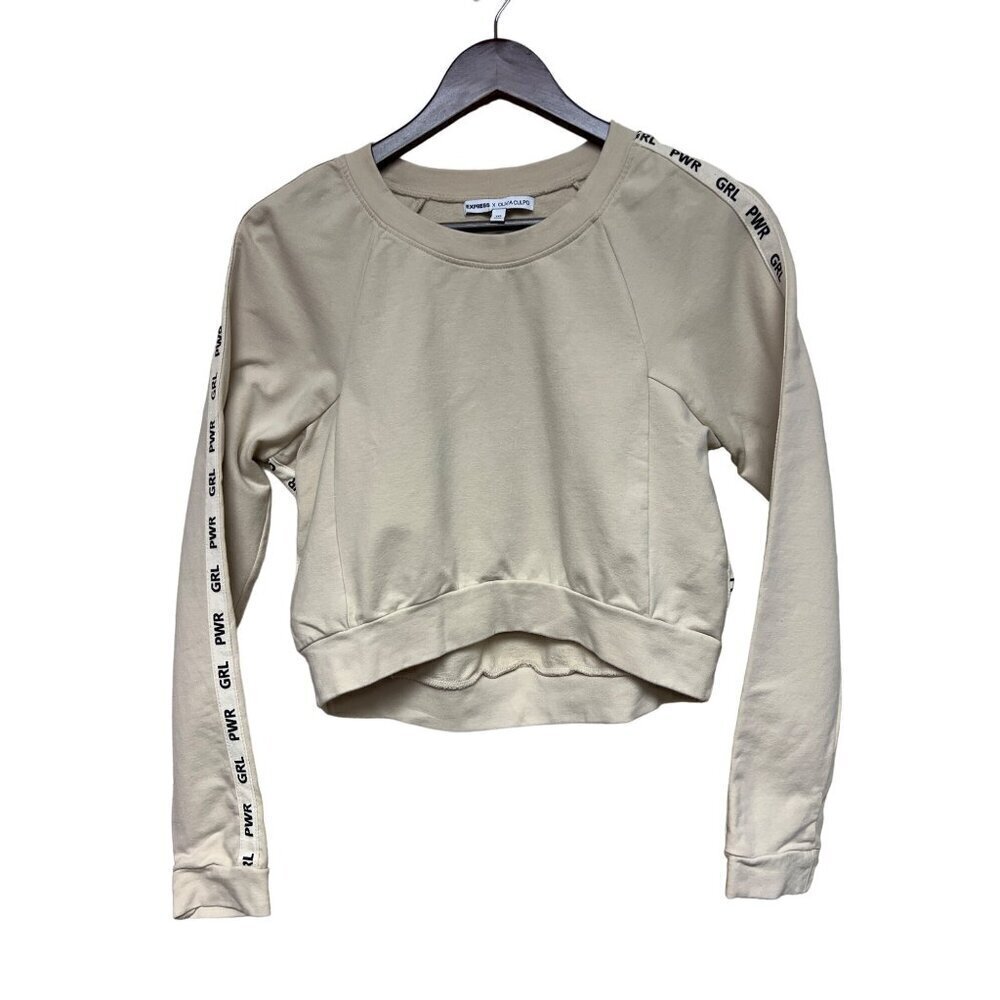 Express X Olivia Culpo GRL PWR Sweatshirt Cropped Women's Size XXS
